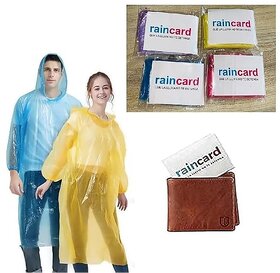 Unisex Disposable Rain Card for Emergency Use Waterproof Easy to Carry  and Reusable - Pack of 4