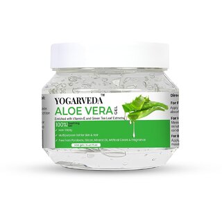 Aloe Vera Gel for Skin & Hair  Enriched with Vitamin E & Green Tea Extracts | 100% Pure, Non-Sticky, Soothes, Hydrates & Nourishes | Paraben & Mineral Oil Free  200gm (2)