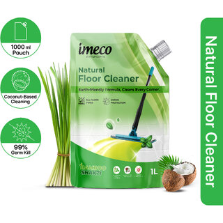 IMECO Bamboo Shakti Floor Cleaner Liquid Refill Pouch, Lemongrass  Basil Fragrance - 1L