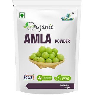 Hasumi 100% Organic Amla Powder, Rich in Vitamins, Minerals, Antioxidants & Fiber, 100gm