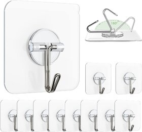 Self-Adhesive Hooks Sticky Hook Non-Slip Heavy Duty for Kitchen, Bathroom, Clothes, Office, Ceiling Hanger -12 Pack