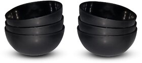 Ariya Melamine Mango Batti Bowl Set (582-Black | Set of 6) Perfect for Serving Soup, Noodles, Cereal, Oatmeal, Pasta, Dishwasher & Microwave Safe Bowls for Home, Office, Parties, Restaurants & Cafe