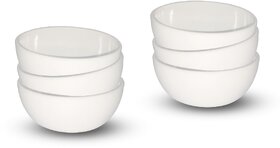 Ariya Melamine Mango Batti Bowl Set (582-White | Set of 6) Perfect for Serving Soup, Noodles, Cereal, Oatmeal, Pasta, Salads, Dishwasher & Microwave Safe Bowls for Home, Office, Parties, Restaurants