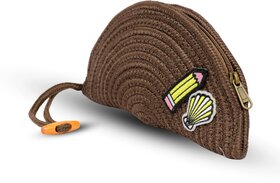 Ariya Women Clutch Handbag with Sticker (4077 | Brown) Handcrafted PP & Cotton Blend Clutch, Perfect for Ladies & Girls, Lightweight Stylish Purse for Parties, Special Occasions, Casual & Formal