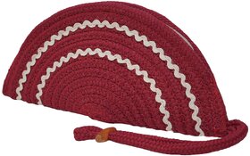 ARIYA Stylish Unique Handmade Red & White Lace (PP & Cotton Blend) Clutch Bag, Perfect for Parties, Weddings & Everyday Outings