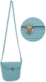 Ariya Textiles Elegant Cotton/PP Handbag for Women  Stylish Tote Perfect for Daily Use and Versatile Fashion Statements 10x8 inch Sky Blue