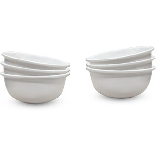 Ariya Melamine Ring Bowl Set (596-Golden | Set of 6) Perfect for Serving Soup, Noodles, Cereal, Oatmeal, Pasta, Salads, Dishwasher & Microwave Safe Bowls for Home, Office, Parties, Restaurants