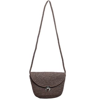 Ariya Women's Sling Bag (4055 | Coffee) Handcrafted PP & Cotton Blend Shoulder Purse, Perfect for Ladies & Girls, Lightweight Crossbody Bag for Daily, Casual, Travel & All Occasions