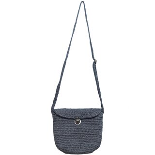 Ariya Women's Sling Bag (4055 | Dark Gray) Handcrafted PP & Cotton Blend Shoulder Purse, Perfect for Ladies & Girls, Lightweight Crossbody Bag for Daily, Casual, Travel & All Occasions