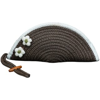 Ariya Women Clutch Handbag with Flower (4077 | Brown) Handcrafted PP & Cotton Blend Clutch, Perfect for Ladies & Girls, Lightweight Stylish Purse for Parties, Special Occasions, Casual & Formal