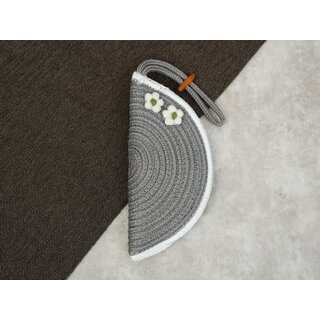 Ariya Women Clutch Handbag with Flower (4077 | Light Gray) Handcrafted PP & Cotton Blend Clutch, Perfect for Ladies & Girls, Lightweight Stylish Purse for Parties, Special Occasions, Casual & Formal