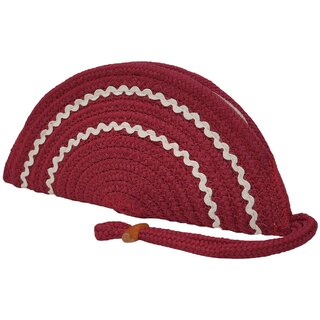 ARIYA Stylish Unique Handmade Red & White Lace (PP & Cotton Blend) Clutch Bag, Perfect for Parties, Weddings & Everyday Outings