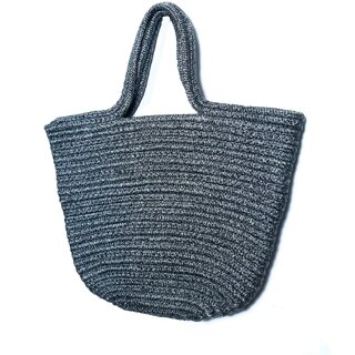 Ariya Women's Handbag (4161 | Dark Gray) Handcrafted PP & Cotton Blend Shoulder Purse, Perfect for Ladies & Girls, Lightweight Tote Bag for Daily, Casual, Travel & All Occasions