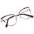 Cat-Eye Computer Glasses for Women | Blue Light Blocking Metal Eyeglass Frame (Gold Black)