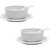 Ariya Melamine Soup Bowl Set (White | Pack of 2 Sets) with Saucer & Spoon, Microwave & Dishwasher Safe Bowls for Soup, Noodles, Cereal, Oatmeal, Pasta, Stain-Free Serving Set for All Occasions