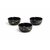 Ariya 4.5 Inch Melamine Soup Bowls Set of 3 (350 ml)  Black///Gold  Serving Bowls for Soup, Salad, Noodles, Pasta, Oatmeal  Durable  Stylish Dinnerware for Daily  Special Use