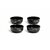 Ariya 4.5 Inch Melamine Soup Bowls Set of 4 (350 ml) | Black///Gold | Serving Bowls for Soup, Salad, Noodles, Pasta, Oatmeal | Durable & Stylish Dinnerware for Daily & Special Use