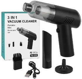 3-in-1 Mini  Portable Vacuum Cleaner for Car  Home Compact, Sofa, Dust, and Deep Cleaning Black Organizer Cordless