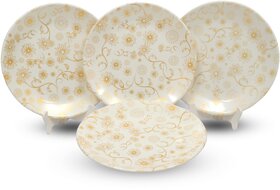 ARIYA 10.5 Inches Melamine Dinner Plate Set of 4 (P1) Microwave & Dishwasher Safe Dinnerware, Round Full Serving Plate Set for Snacks, Breakfast, Lunch, Dinner, Break Resistant, All Occasions