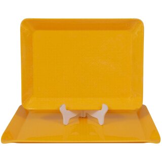 Ariya Melamine Rectangle Serving Tray Set of 2 (Red-Gold Black) Serveware for Food, Drinks, Snacks, Serving Platters for Home, Restaurants, Hotel, Bar, Parties, Office, Dishwasher Safe, Stain Free