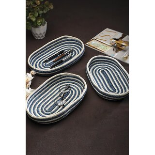 ARIYA Oval Basket Set of 3 - Storage Baskets for Versatile Home Use | Ideal for Organizing Essentials, Decorative Storage