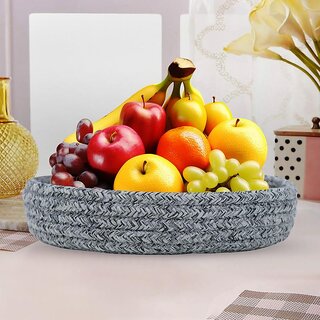 Ariya Round Multi-Utility Basket in Light Grey Color | Versatile and Durable Storage Solution for Home, Office, and Kitchen | Ideal for Organizing Laundry, Toys, and Household Items