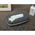 Ariya Cotton Blend Dark Grey Oval Tissue Box Holder with White Line & Flower (3 x 11.7 inch), Holds 100 Pulls, Handcrafted for Home, Office, Car, Desk, Dining & Living Room Decor