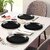 ARIYA 10.5 Inches Melamine Dinner Plate Set of 4 (Black) Microwave  Dishwasher Safe Dinnerware, Round Full Serving Plate Set for Snacks, Breakfast, Lunch, Dinner, Break Resistant, All Occasions