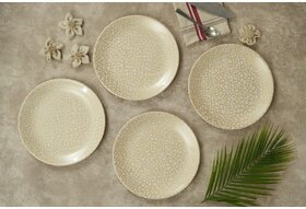 ARIYA 10.5 Inches Melamine Dinner Plate Set of 4 (P2) Microwave & Dishwasher Safe Dinnerware, Round Full Serving Plate Set for Snacks, Breakfast, Lunch, Dinner, Break Resistant, All Occasions