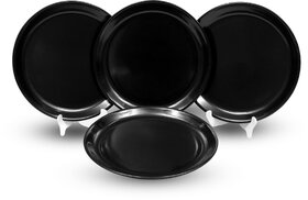Ariya Melamine 12-Inch Dinner Plates Set of 4 (Midnight Mirage) | Durable & Break-Resistant | Microwave & Dishwasher Safe | Reusable Serving Plates for Snacks, Breakfast, Lunch & Dinner for Hotel
