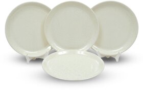 Ariya Melamine 12-Inch Dinner Plates Set of 4 (White Oasis) | Durable & Break-Resistant | Microwave & Dishwasher Safe | Reusable Serving Plates for Snacks, Breakfast, Lunch & Dinner for Hotel