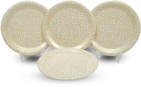 Ariya Melamine 12-Inch Dinner Plates Set of 4 (Golden Mirage) | Durable & Break-Resistant | Microwave & Dishwasher Safe | Reusable Serving Plates for Snacks, Breakfast, Lunch & Dinner for Hotel
