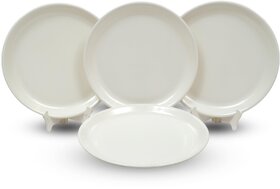 Ariya Melamine 12-Inch Dinner Plates Set of 4 (Milky Mist) | Durable & Break-Resistant | Microwave & Dishwasher Safe | Reusable Serving Plates for Snacks, Breakfast, Lunch & Dinner for Hotel