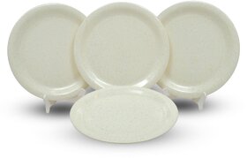 Ariya 11 Inches Melamine Dinner Plate Set of 4 (Milky Mist Design) Microwave & Dishwasher Safe Dinnerware, Full Serving Plate Set for Snacks, Breakfast, Lunch, Dinner, Break Resistant, All Occasions