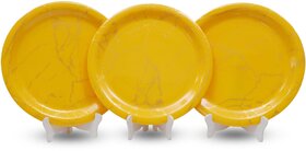 Ariya 11-Inch Melamine Dinner Plate Pack of 3 (Sunshine Marble) | Full Serving Plates for Lunch, Dinner, Snacks | Unbreakable, BPA-Free, Microwave & Dishwasher Safe Tableware for Home & Kitchen