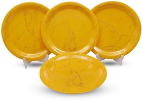 Ariya 11-Inch Melamine Dinner Plate Pack of 4 (Sunshine Marble) | Full Serving Plates for Lunch, Dinner, Snacks | Unbreakable, BPA-Free, Microwave & Dishwasher Safe Tableware for Home & Kitchen