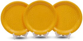 Ariya 11-Inch Melamine Dinner Plate Pack of 3 (Sunshine Crackle) | Full Serving Plates for Lunch, Dinner, Snacks | Unbreakable, BPA-Free, Microwave & Dishwasher Safe Tableware for Home & Kitchen