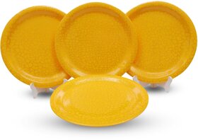 Ariya 11-Inch Melamine Dinner Plate Pack of 4 (Sunshine Crackle) | Full Serving Plates for Lunch, Dinner, Snacks | Unbreakable, BPA-Free, Microwave & Dishwasher Safe Tableware for Home & Kitchen