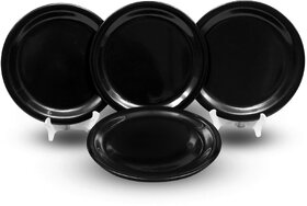 Ariya 11 Inches Melamine Dinner Plate Set of 4 (Midnight Mirage) Microwave & Dishwasher Safe Dinnerware, Full Serving Plate Set for Snacks, Breakfast, Lunch, Dinner, Break Resistant, All Occasions