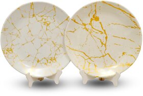 Ariya 10.5 Inches Melamine Dinner Plate Set of 2 (Milky Mist) Microwave & Dishwasher Safe Dinnerware, Round Full Serving Plate Set for Breakfast, Lunch, Dinner, Snacks, Break Resistant, All Occasions