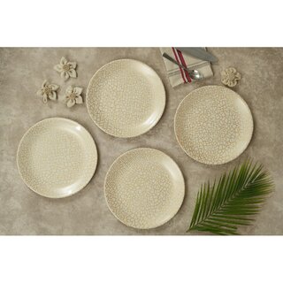 ARIYA 10.5 Inches Melamine Dinner Plate Set of 4 (P2) Microwave & Dishwasher Safe Dinnerware, Round Full Serving Plate Set for Snacks, Breakfast, Lunch, Dinner, Break Resistant, All Occasions