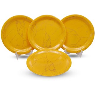 Ariya 11-Inch Melamine Dinner Plate Pack of 4 (Sunshine Marble) | Full Serving Plates for Lunch, Dinner, Snacks | Unbreakable, BPA-Free, Microwave & Dishwasher Safe Tableware for Home & Kitchen