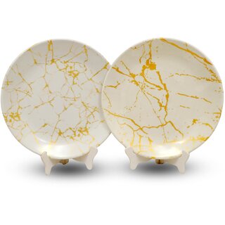 Ariya 10.5 Inches Melamine Dinner Plate Set of 2 (Milky Mist) Microwave & Dishwasher Safe Dinnerware, Round Full Serving Plate Set for Breakfast, Lunch, Dinner, Snacks, Break Resistant, All Occasions