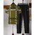 AUSK Mens Casual Printed Cotton Blend Green & Black Summer wear Co-ords set of T-Shirt & Trakpant