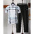 AUSK Mens Casual Printed Cotton Blend White & Black Summer wear Co-ords set of T-Shirt & Trakpant