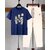 AUSK Mens Casual Printed Cotton Blend Blue & Beige Summer wear Co-ords set of T-Shirt & Trakpant