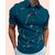AUSK Mens Casual Printed Cotton Blend Teal Blue & Black Summer wear Co-ords set of T-Shirt & Trakpant