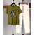 AUSK Mens Casual Printed Cotton Blend Green & Beige Summer wear Co-ords set of T-Shirt & Trakpant