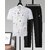 AUSK Mens Casual Printed Cotton Blend White & Black Summer wear Co-ords set of T-Shirt & Trakpant