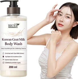 Broer Korean Goat Milk Body Wash for Nourishing Soft Bright Glowing Skin (200 ml)